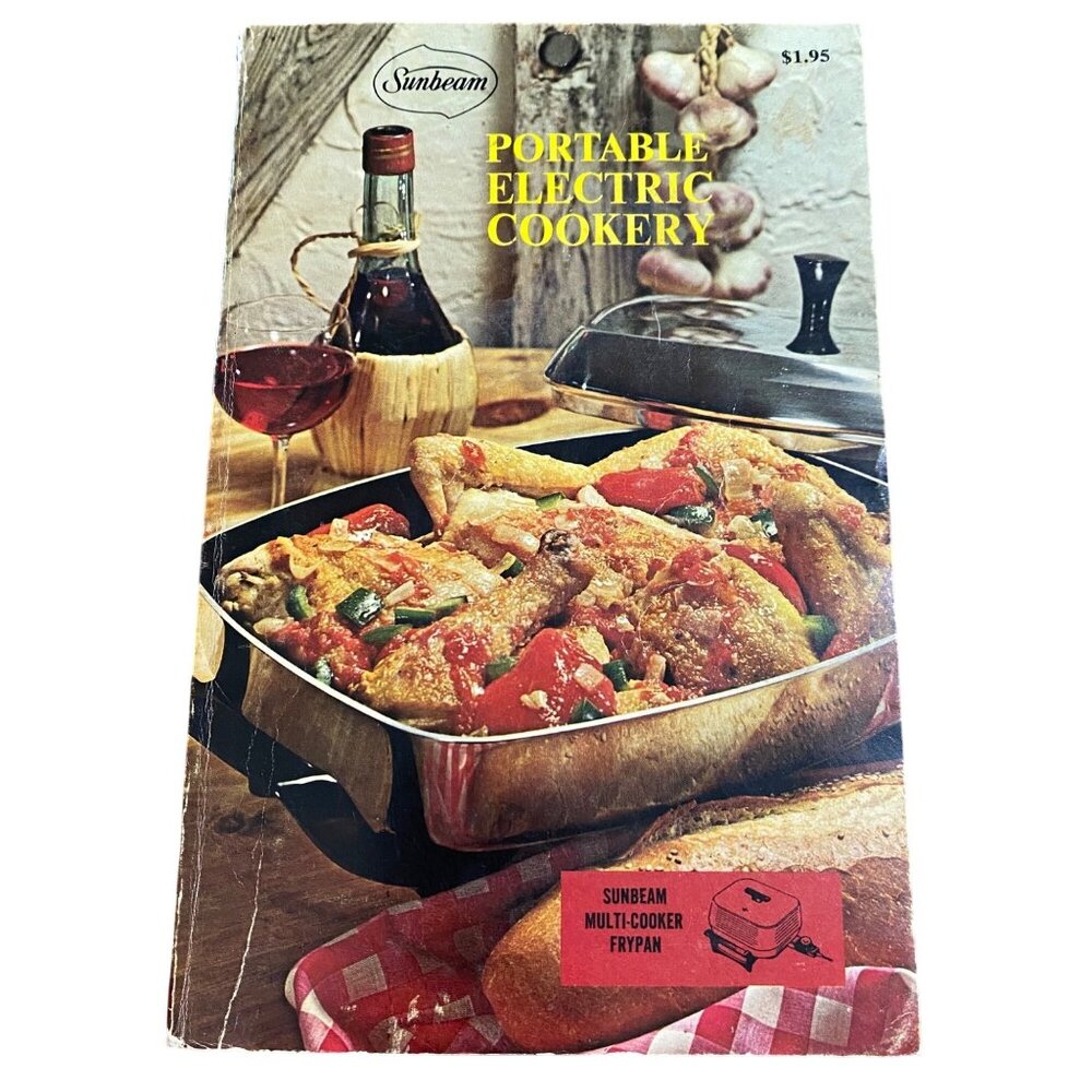 Vintage 70s Sunbeam Portable Electric‎ Cookery Book Multi Cooker Frypan Recipes